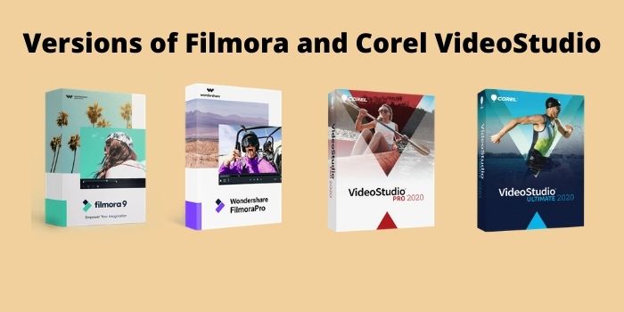 Versions of Filmora and Corel VisualStudio