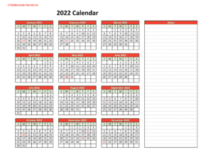 2022 Calendar